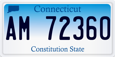 CT license plate AM72360