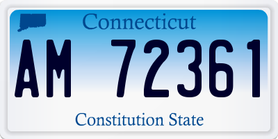 CT license plate AM72361