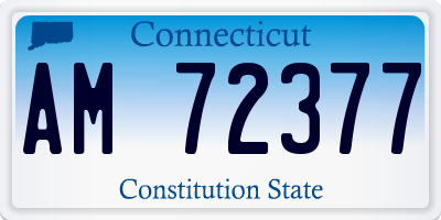 CT license plate AM72377