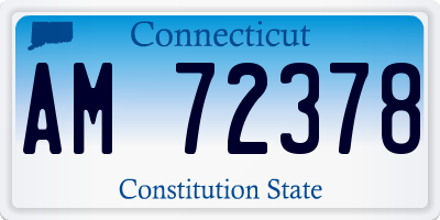 CT license plate AM72378