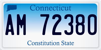CT license plate AM72380