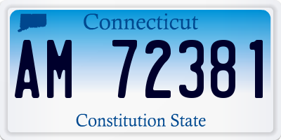 CT license plate AM72381