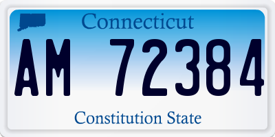 CT license plate AM72384