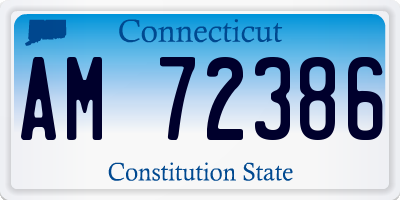 CT license plate AM72386