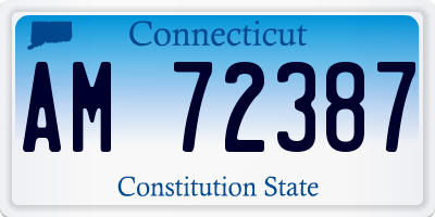 CT license plate AM72387