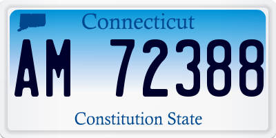 CT license plate AM72388