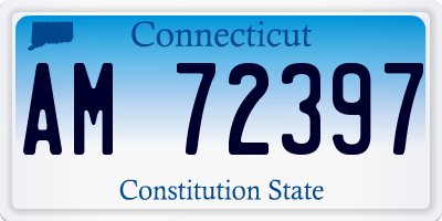 CT license plate AM72397