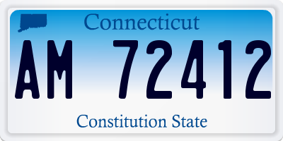 CT license plate AM72412