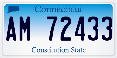 CT license plate AM72433