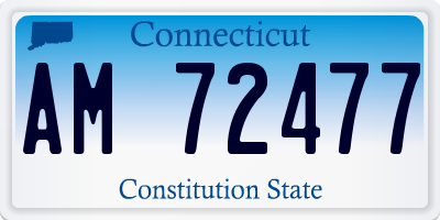 CT license plate AM72477