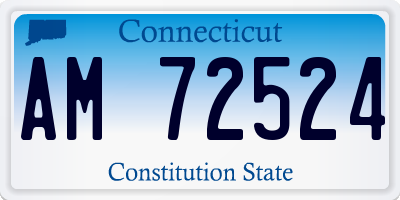 CT license plate AM72524