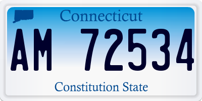 CT license plate AM72534
