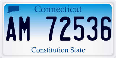 CT license plate AM72536