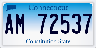 CT license plate AM72537