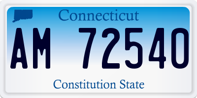 CT license plate AM72540
