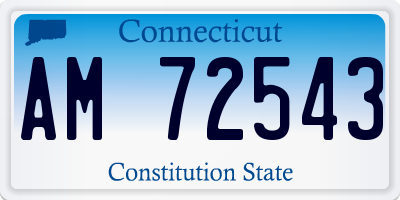 CT license plate AM72543