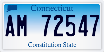 CT license plate AM72547