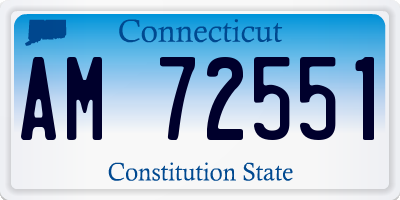 CT license plate AM72551