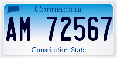 CT license plate AM72567