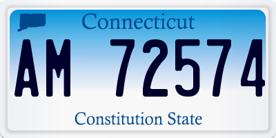 CT license plate AM72574