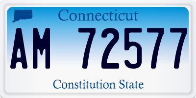 CT license plate AM72577