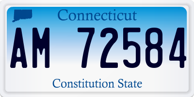CT license plate AM72584