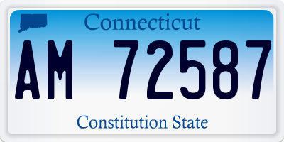 CT license plate AM72587