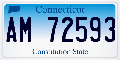 CT license plate AM72593