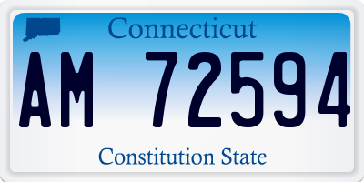 CT license plate AM72594