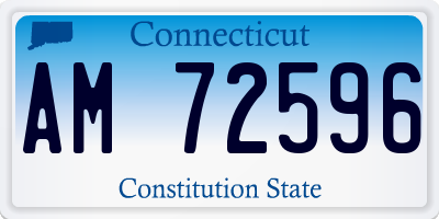 CT license plate AM72596