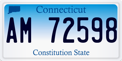 CT license plate AM72598