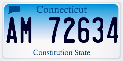 CT license plate AM72634