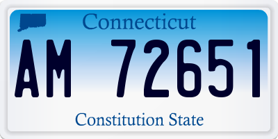 CT license plate AM72651