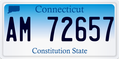 CT license plate AM72657