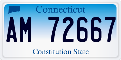 CT license plate AM72667
