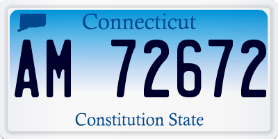 CT license plate AM72672