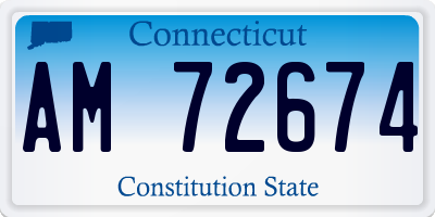 CT license plate AM72674