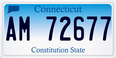 CT license plate AM72677