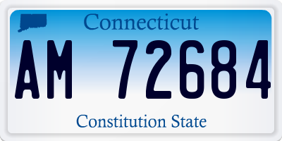 CT license plate AM72684