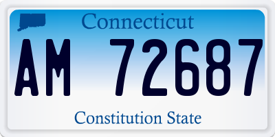 CT license plate AM72687