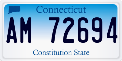CT license plate AM72694