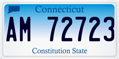 CT license plate AM72723