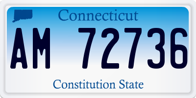 CT license plate AM72736