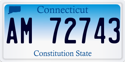 CT license plate AM72743