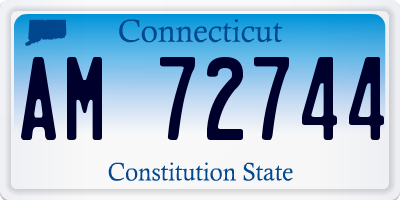 CT license plate AM72744
