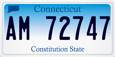 CT license plate AM72747