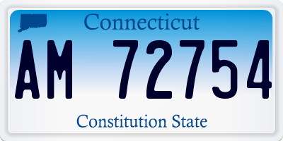 CT license plate AM72754