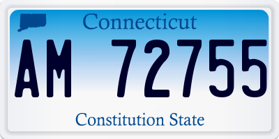 CT license plate AM72755