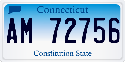 CT license plate AM72756