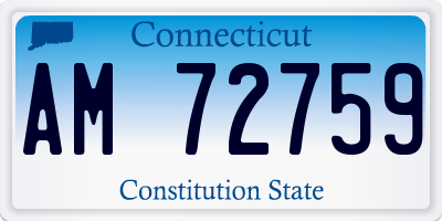 CT license plate AM72759